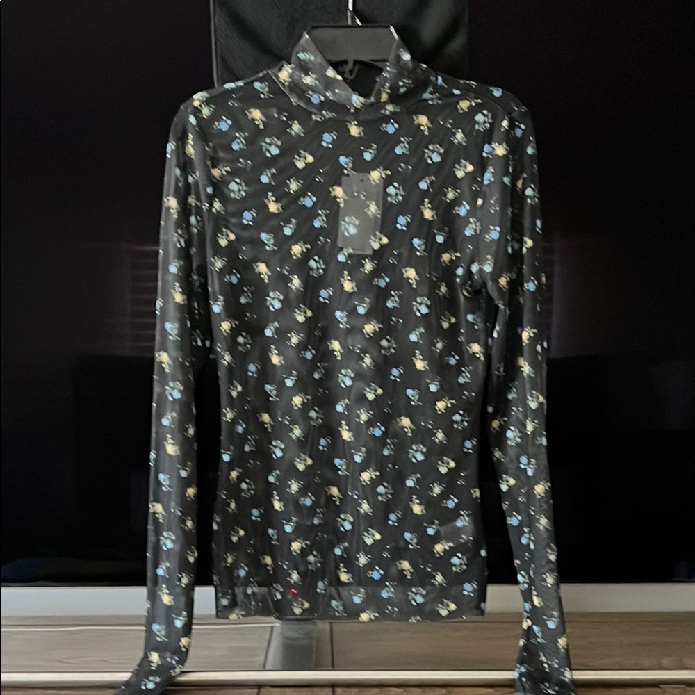 Floral Long Sleeve Sheer Top